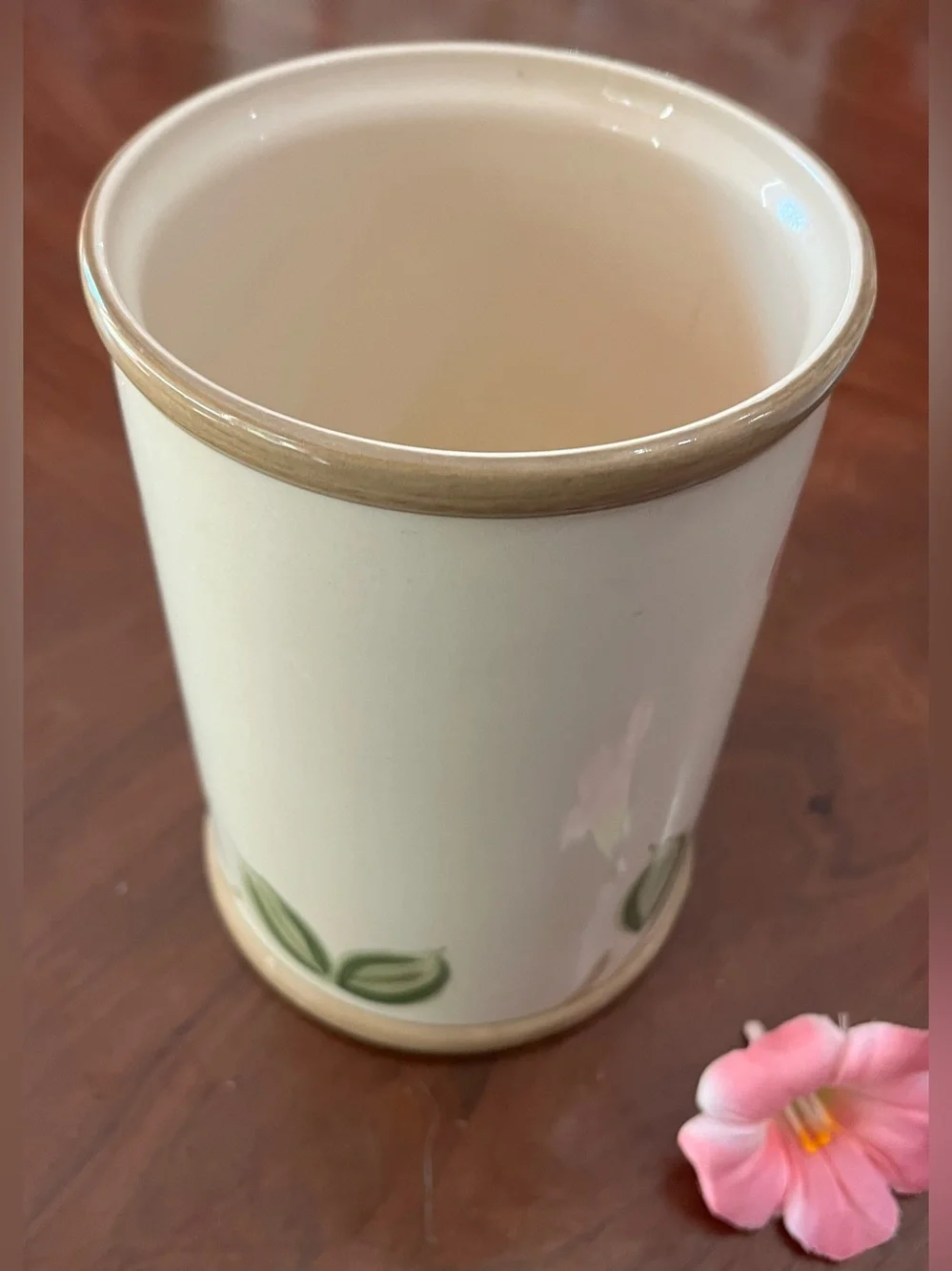 Vintage Franciscan Desert Rose Utensil Holder Crock 7” Made in Portugal